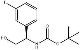 (R)-1-(3-fluoro-phenyl)-2-hydroxy-ethyl]-carbamic acid tert-butyl ester Struktur