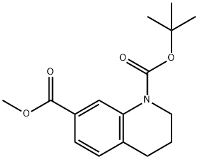 1,7(2H)-Quinolinedicarboxylic acid, 3,4-dihydro-, 1-(1,1-dimethylethyl) 7-methyl ester Struktur