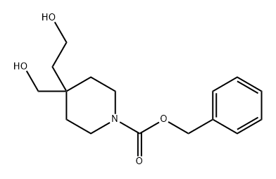 1-Piperidinecarboxylic acid, 4-(2-hydroxyethyl)-4-(hydroxymethyl)-, phenylmethyl ester Structure