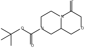 Pyrazino[2,1-c][1,4]oxazine-8(1H)-carboxylic acid, hexahydro-4-oxo-, 1,1-dimethylethyl ester Struktur