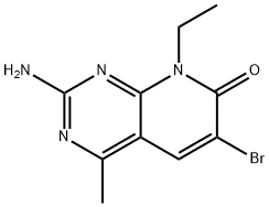 Pyrido[2,3-d]pyrimidin-7(8H)-one, 2-amino-6-bromo-8-ethyl-4-methyl- Struktur