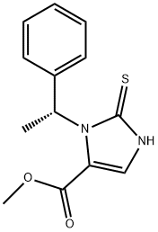 1H-Imidazole-4-carboxylic acid, 2,3-dihydro-3-[(1R)-1-phenylethyl]-2-thioxo-, methyl ester Struktur