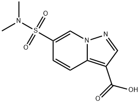 6-(N,N-Dimethylsulfamoyl)pyrazolo[1,5-a]pyridine-3-carboxylic acid Struktur