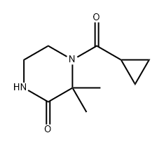 2-Piperazinone, 4-(cyclopropylcarbonyl)-3,3-dimethyl- Struktur