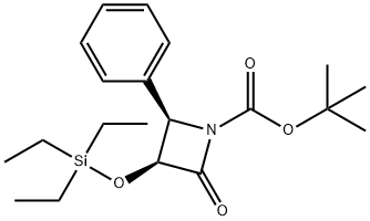 1-Azetidinecarboxylic acid, 2-oxo-4-phenyl-3-[(triethylsilyl)oxy]-, 1,1-dimethylethyl ester, (3S,4R)- Struktur