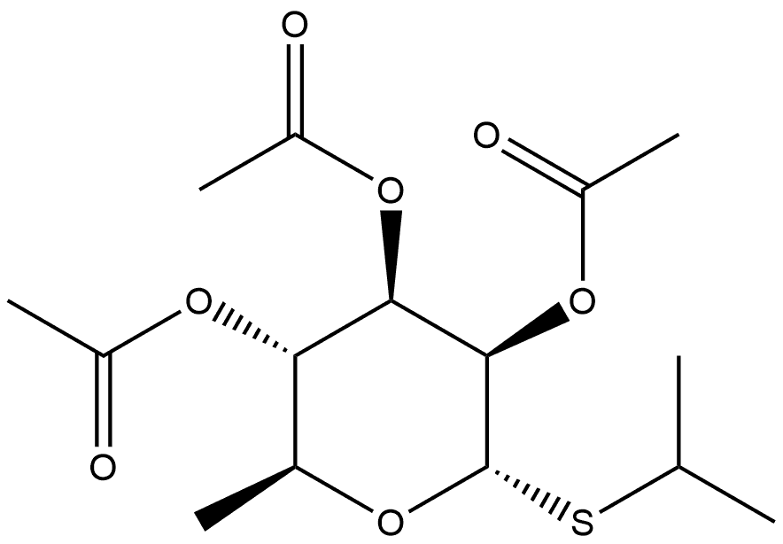 α-L-Mannopyranoside, 1-methylethyl 6-deoxy-1-thio-, 2,3,4-triacetate Struktur