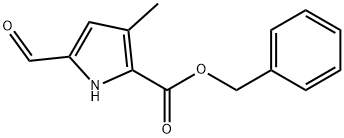 1H-Pyrrole-2-carboxylic acid, 5-formyl-3-methyl-, phenylmethyl ester Struktur