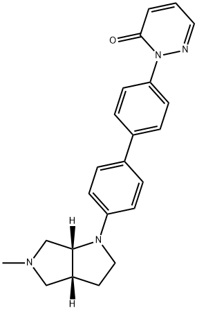 3(2H)-Pyridazinone, 2-[4'-[(3aR,6aR)-hexahydro-5-methylpyrrolo[3,4-b]pyrrol-1(2H)-yl][1,1'-biphenyl]-4-yl]- Struktur