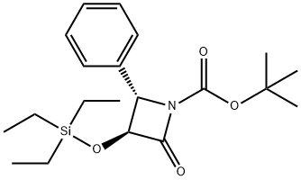 1-Azetidinecarboxylic acid, 2-oxo-4-phenyl-3-[(triethylsilyl)oxy]-, 1,1-dimethylethyl ester, (3S,4S)- Struktur