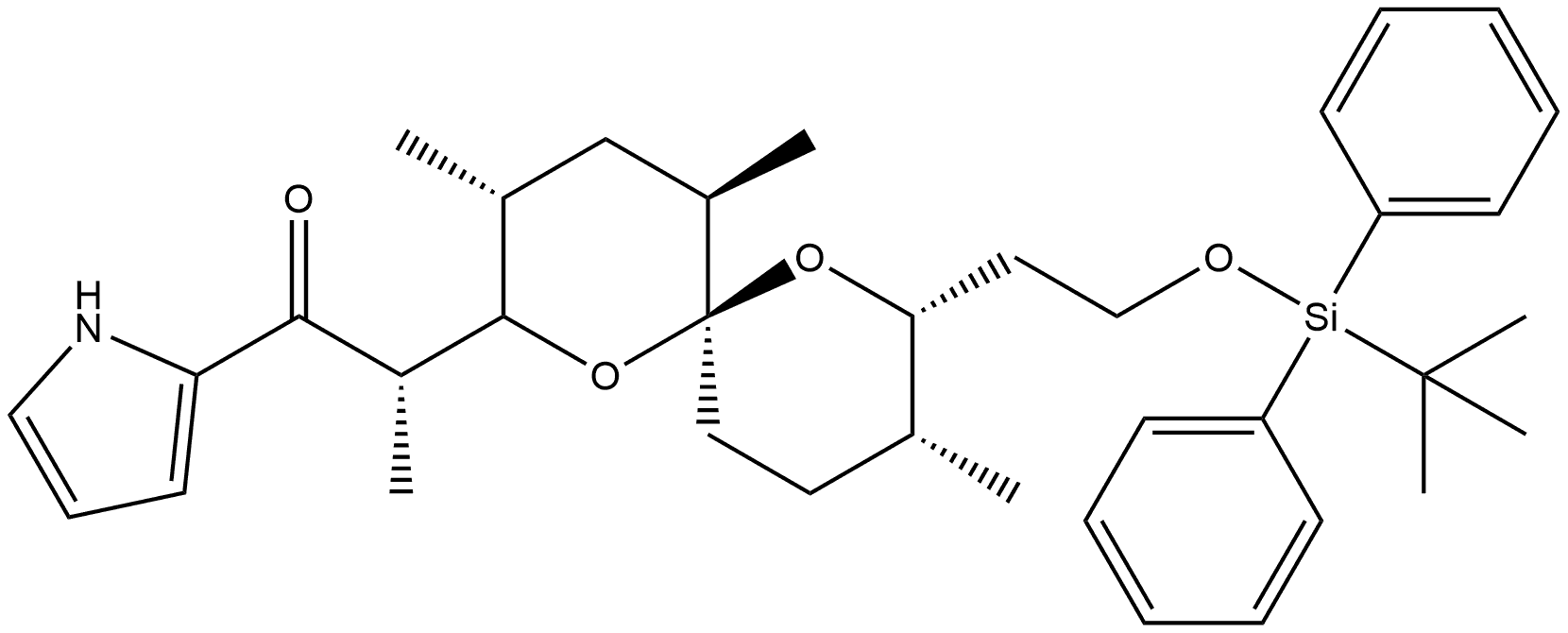 1-Propanone, 2-[8-[2-[[(1,1-dimethylethyl)diphenylsilyl]oxy]ethyl]-3,5,9-trimethyl-1,7-dioxaspiro[5.5]undec-2-yl]-1-(1H-pyrrol-2-yl)-, [2S-[2α(R*),3α,5β,6β(8S*,9S*)]]- (9CI)