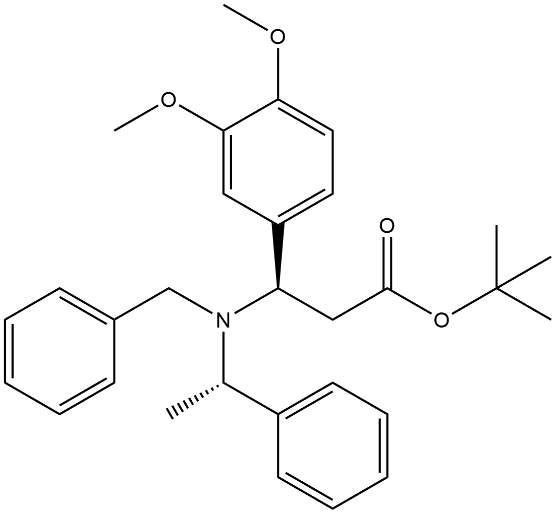 Benzenepropanoic acid, 3,4-dimethoxy-β-[[(1S)-1-phenylethyl](phenylmethyl)amino]-, 1,1-dimethylethyl ester, (βR)-