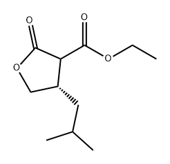 3-Furancarboxylic acid, tetrahydro-4-(2-methylpropyl)-2-oxo-, ethyl ester, (4S)- Struktur