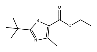 5-Thiazolecarboxylic acid, 2-(1,1-dimethylethyl)-4-methyl-, ethyl ester Struktur