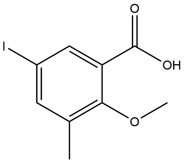 5-Iodo-2-methoxy-3-methyl-benzoic acid Struktur