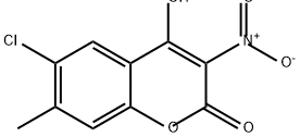 2H-1-Benzopyran-2-one, 6-chloro-4-hydroxy-7-methyl-3-nitro- Struktur