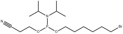 Phosphoramidous acid, N,N-bis(1-methylethyl)-, 6-bromohexyl 2-cyanoethyl ester Struktur