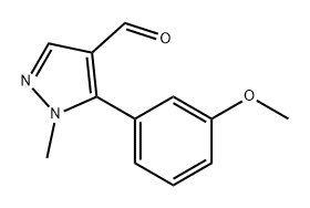 1H-Pyrazole-4-carboxaldehyde, 5-(3-methoxyphenyl)-1-methyl- Struktur