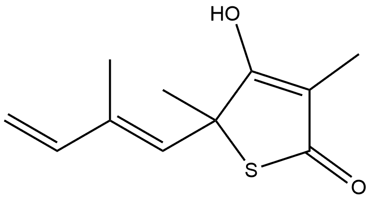 4-Hydroxy-3,5-dimethyl-5-[(1E)-2-methyl-1,3-butadien-1-yl]-2(5H)-thiophenone Struktur