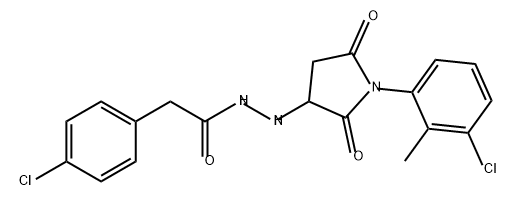 Benzeneacetic acid, 4-chloro-, 2-[1-(3-chloro-2-methylphenyl)-2,5-dioxo-3-pyrrolidinyl]hydrazide Struktur