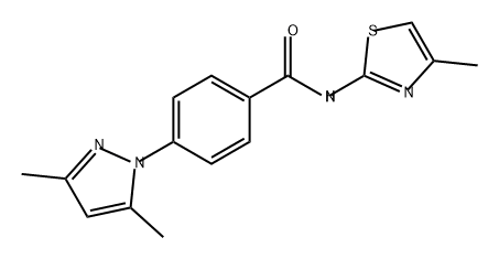 Benzamide, 4-(3,5-dimethyl-1H-pyrazol-1-yl)-N-(4-methyl-2-thiazolyl)- Struktur