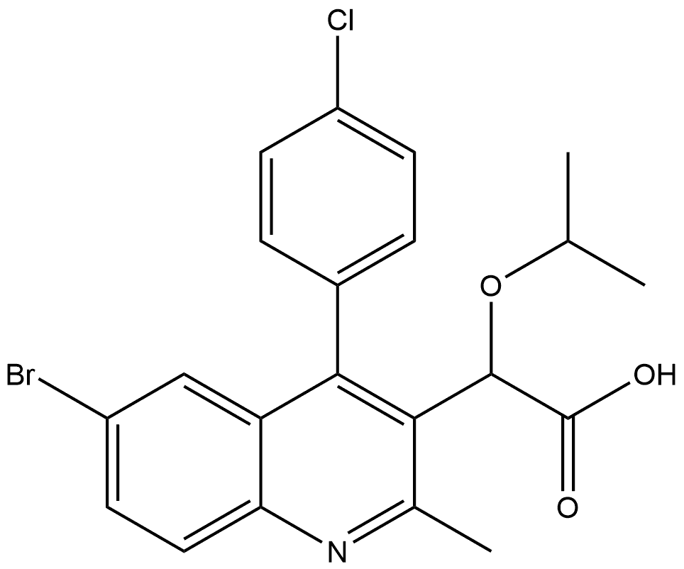 [6-Bromo-4-(4-chlorophenyl)-2-methyl-3-quinolinyl](isopropoxy)acetic acid Struktur