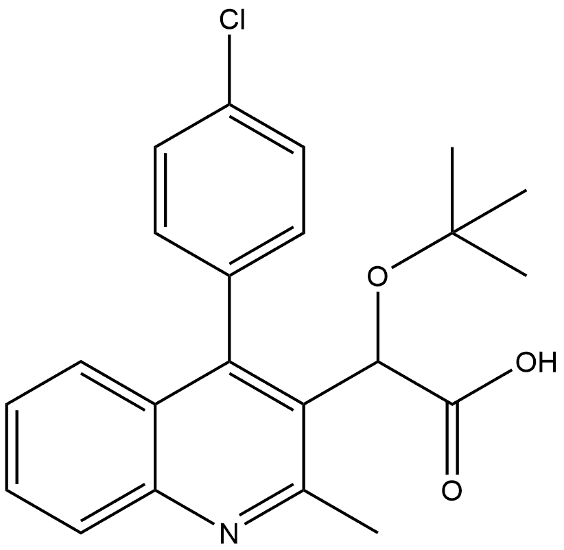 [4-(4-Chlorophenyl)-2-methyl-3-quinolinyl][(2-methyl-2-propanyl)oxy]acetic acid Struktur