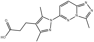 1H-Pyrazole-4-propanoic acid, 3,5-dimethyl-1-(3-methyl-1,2,4-triazolo[4,3-b]pyridazin-6-yl)- Struktur