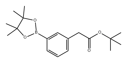 Benzeneacetic acid, 3-(4,4,5,5-tetramethyl-1,3,2-dioxaborolan-2-yl)-, 1,1-dimethylethyl ester Struktur