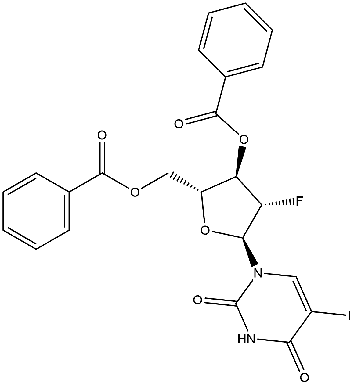 2,4(1H,3H)-Pyrimidinedione, 1-(3,5-di-O-benzoyl-2-deoxy-2-fluoro-α-D-arabinofuranosyl)-5-iodo-