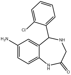 7-Amino-5-(2-chlorophenyl)-1,3,4,5-tetrahydro-2H-1,4-benzodiazepin-2-one Struktur