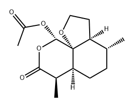 8H,10H-Furo[3,2-i][2]benzopyran-8-one, 10-(acetyloxy)octahydro-4,7-dimethyl-, (3aS,4R,6aS,7R,10S,10aR)- Struktur