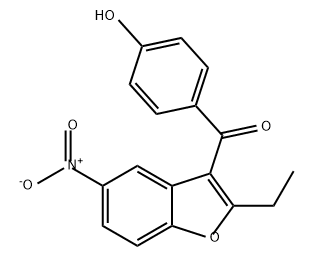 Methanone, (2-ethyl-5-nitro-3-benzofuranyl)(4-hydroxyphenyl)- Struktur