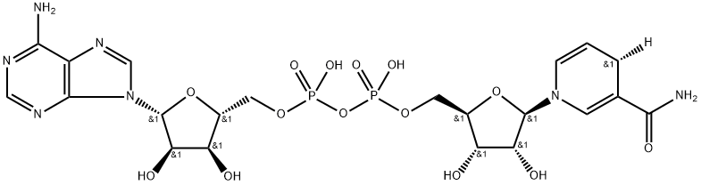 Adenosine 5'-(trihydrogen diphosphate), P'→5'-ester with (4S)-1,4-dihydro-1-β-D-ribofuranosyl-3-pyridine-4-d-carboxamide Struktur