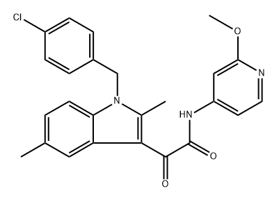 1H-Indole-3-acetamide, 1-[(4-chlorophenyl)methyl]-N-(2-methoxy-4-pyridinyl)-2,5-dimethyl-α-oxo- Struktur