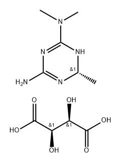 1,3,5-Triazine-2,4-diamine, 3,6-dihydro-N2,N2,6-trimethyl-, (6R)-, (2R,3R)-2,3-dihydroxybutanedioate (1:) Struktur