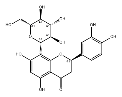 (R)-Eriodictyol-8-C-beta-D-glucopyranoside Struktur