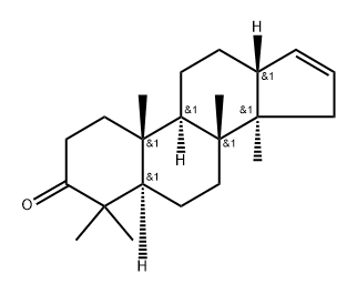 (5S,9S,10S,13R)-4,4,8,10,14-pentamethyl-1,2,5,6,7,9,11,12,13,15-decahy drocyclopenta[a]phenanthren-3-one Struktur