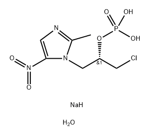 1H-Imidazole-1-ethanol, α-(chloromethyl)-2-methyl-5-nitro-, 1-(dihydrogen phosphate), sodium salt, hydrate (1:2:5), (αS)- Struktur