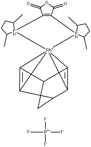 2,3-BIs[(2r,5r)-2,5-dimethyl-phospholanyl]maleic anhydride(2,5-norbornadiene)rhodium(i) tetrafluoroborate Struktur