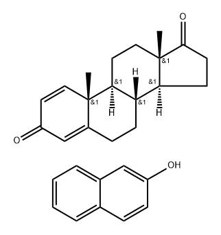 1,4-Androstadiene-3,17-dione, 2-Naphthol-Complex Struktur