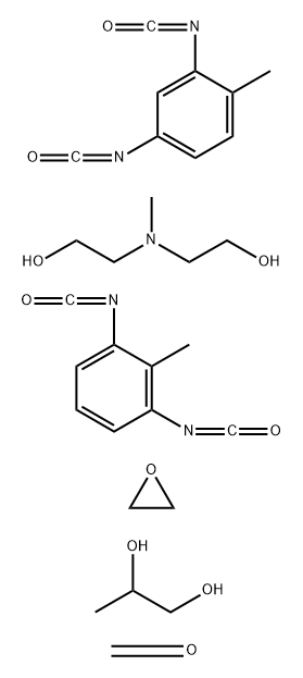 Formaldehyde, polymer with 1,3-diisocyanato-2-methylbenzene, 2,4-diisocyanato-1-methylbenzene, 2,2'-(methylimino)bis[ethanol], oxirane and 1,2-propanediol Struktur