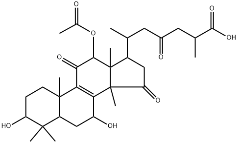 12β-Acetyloxy-3β,7β-dihydroxy-11,15,23-trioxo-5α-lanost-8-en-26-oic acid Struktur