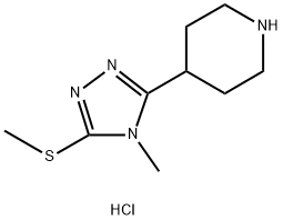 Piperidine, 4-[4-methyl-5-(methylthio)-4H-1,2,4-triazol-3-yl]-, hydrochloride (1:1) Struktur