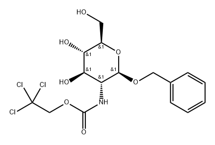 benzyl 2-deoxy-2-(2,2,2-trichloroethoxy)carbonylamino-β-D-glucopyranoside Struktur