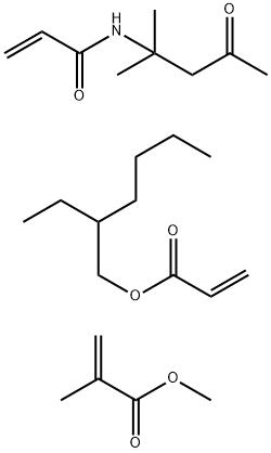 2-Propenoic acid, 2-methyl-, methyl ester, polymer with N-(1,1-dimethyl-3-oxobutyl)-2-propenamide and 2-ethylhexyl 2-propenoate Struktur