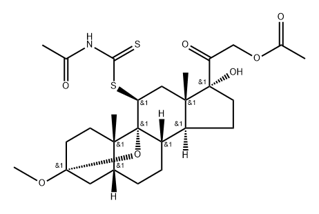 Pregn-3,17,21-triol-20-one, 3,9-epoxy-3-O-methyl-11-[2-(N-acetyl) Struktur