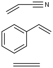 2-Propenenitrile polymer with ethene and ethenylbenzene, graft Struktur