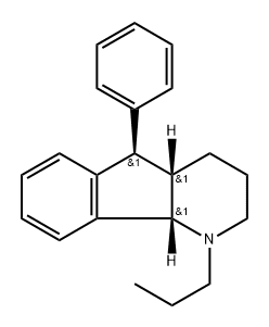 (-)-1-n-Propyl-5-phenyl-2,3,4,4a,5,9b-hexahydro-1H-indeno(1,2-b)pyridi ne Struktur