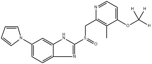 1H-Benzimidazole, 2-[[[4-(methoxy-d3)-3-methyl-2-pyridinyl]methyl]sulfinyl]-6-(1H-pyrrol-1-yl)- Struktur