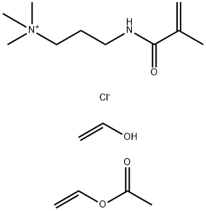 N,N,N-Trimethyl-3-[(2-methyl-1-oxo-2-propenyl)amino]-1-propanaminium chloride polymer with ethenol and ethenyl acetate Struktur